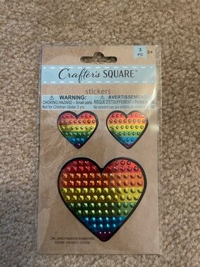 Crafter's Square Rainbow Heart Stickers - Multicolor